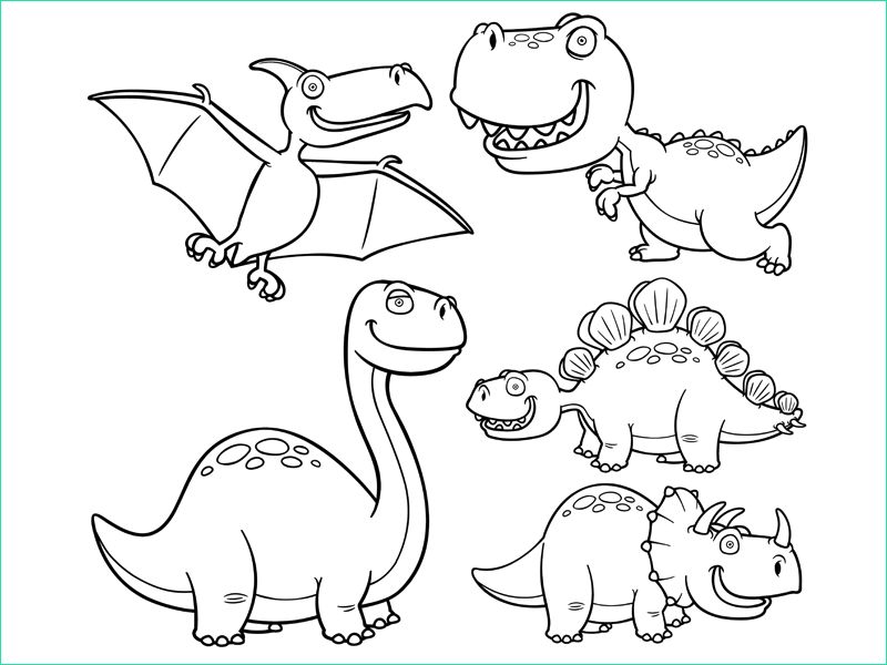 coloriage la bande de dinosaures