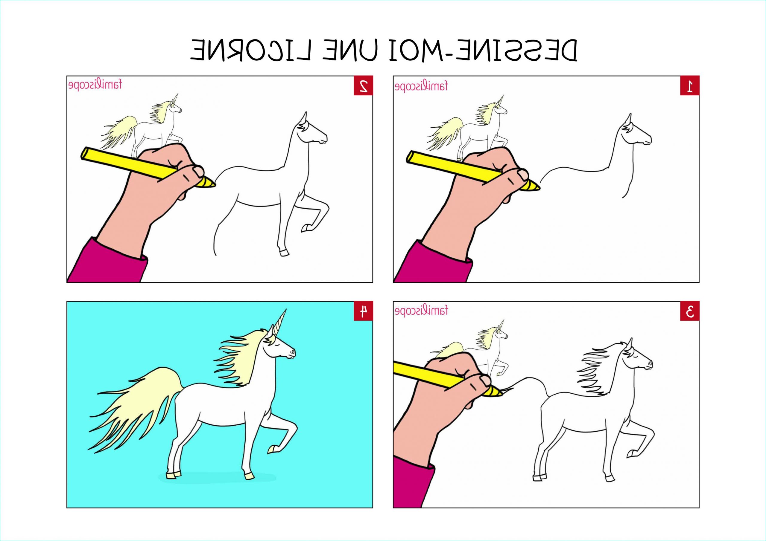 apprendre a dessiner une licorne en 3 etapes