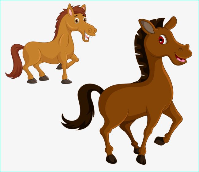 vector cartoon dark brown pony