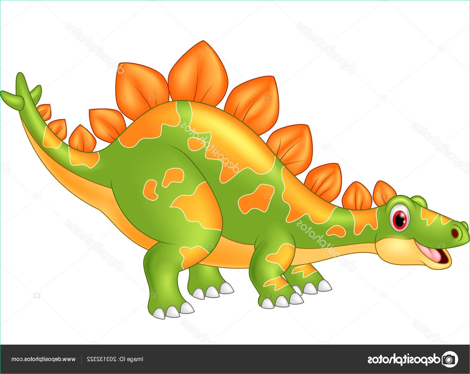 stock illustration cartoon big dinosaur stegosaurus