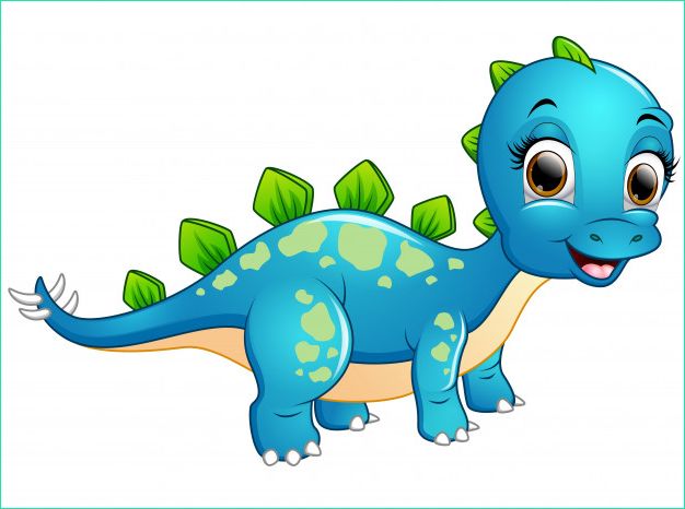 dessin anime dinosaure bleu heureux