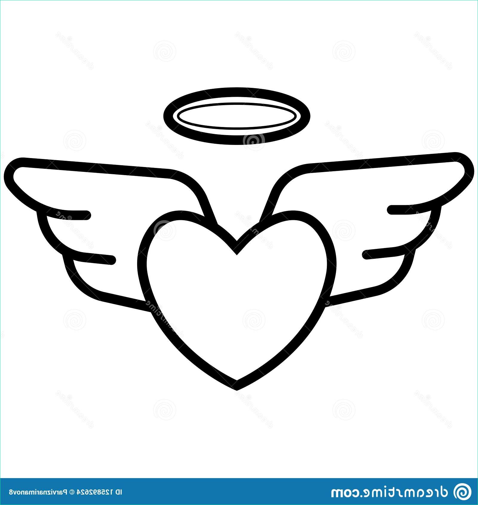 dessin facile coeur avec des ailes