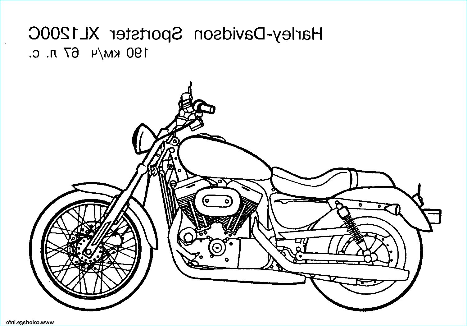 moto harley davidson sport coloriage dessin