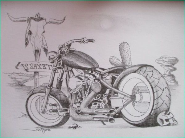 cool dessin de moto harley davidson en