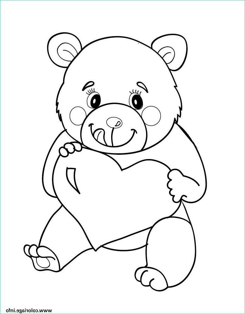 ours nounours coeur coloriage dessin