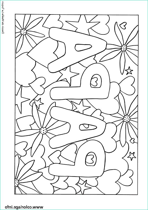 fete des peres avec mot papa mandala doodle coloriage