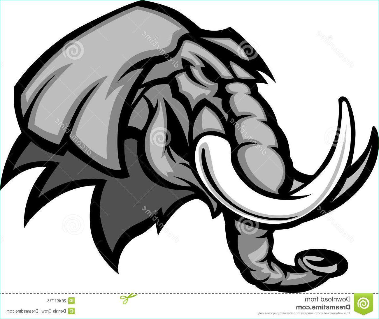 image libre de droits dessin de tête de mascotte d éléphant image