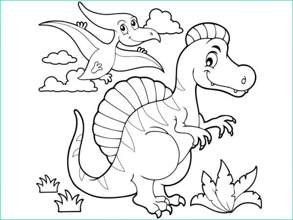 imprimer dinosaure a colorier dessin