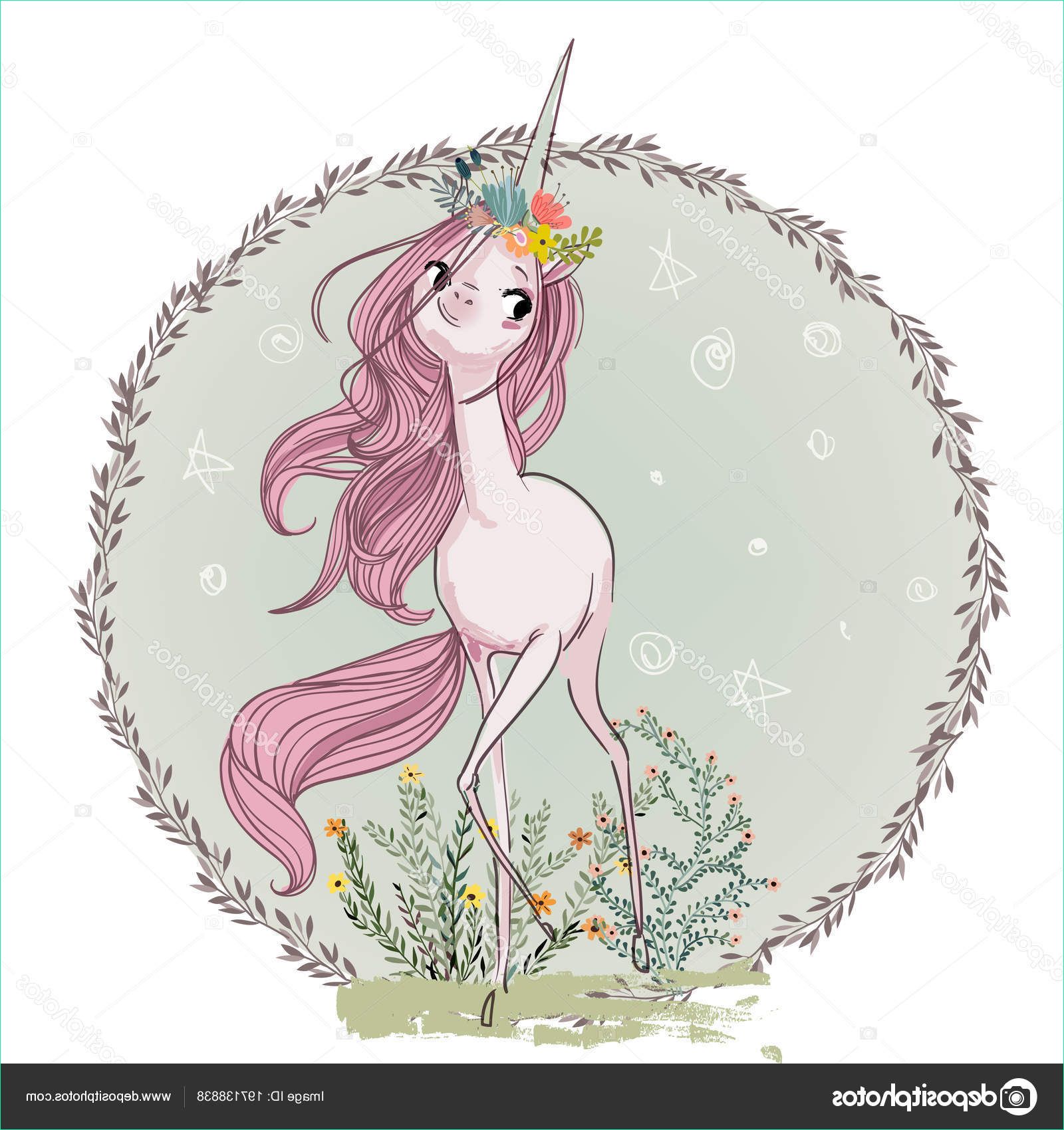 stock illustration cute cartoon unicorn