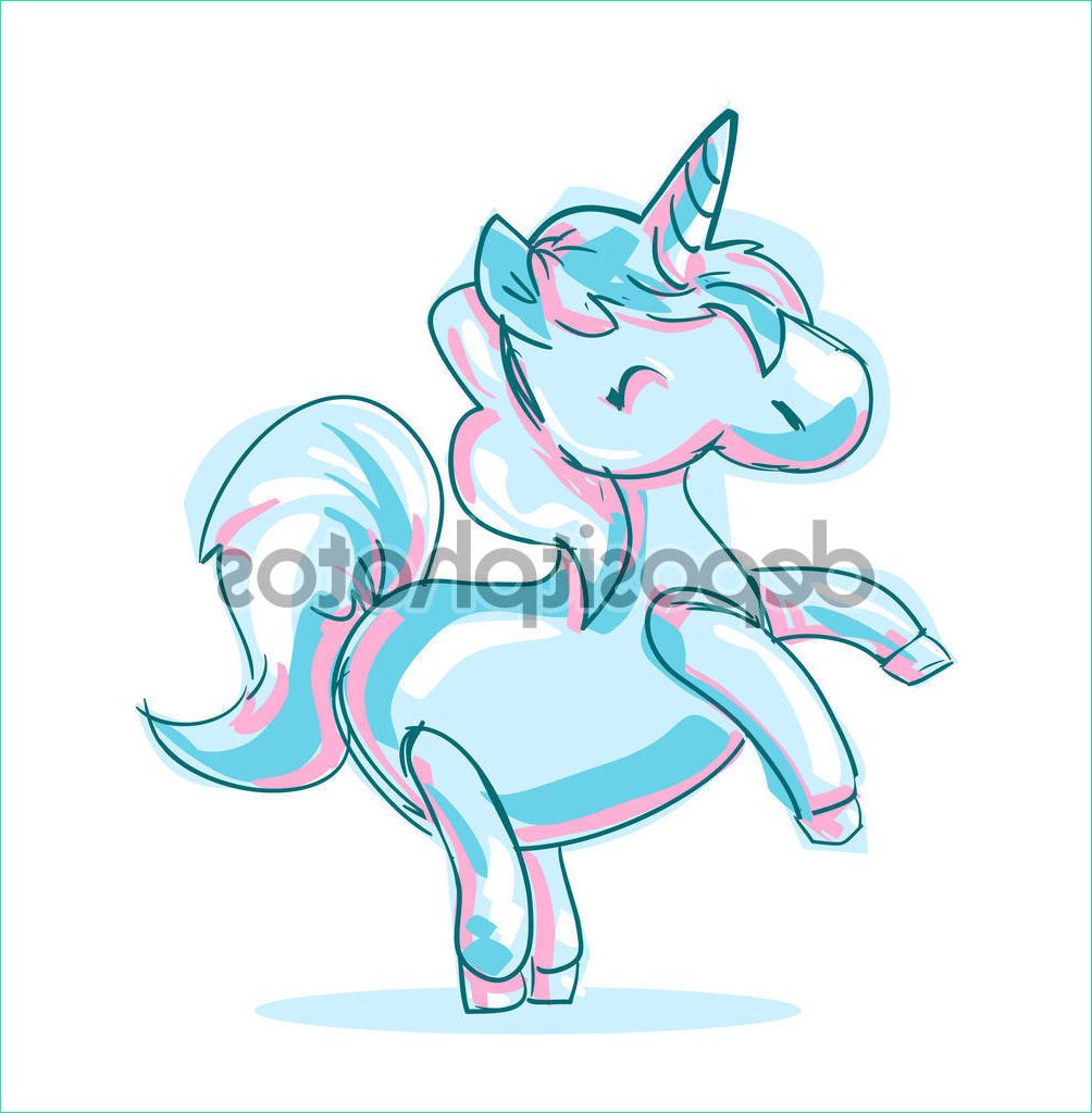 stock illustration cute cartoon unicorn