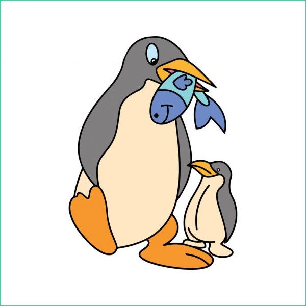 stock illustration cute cartoon penguin on white