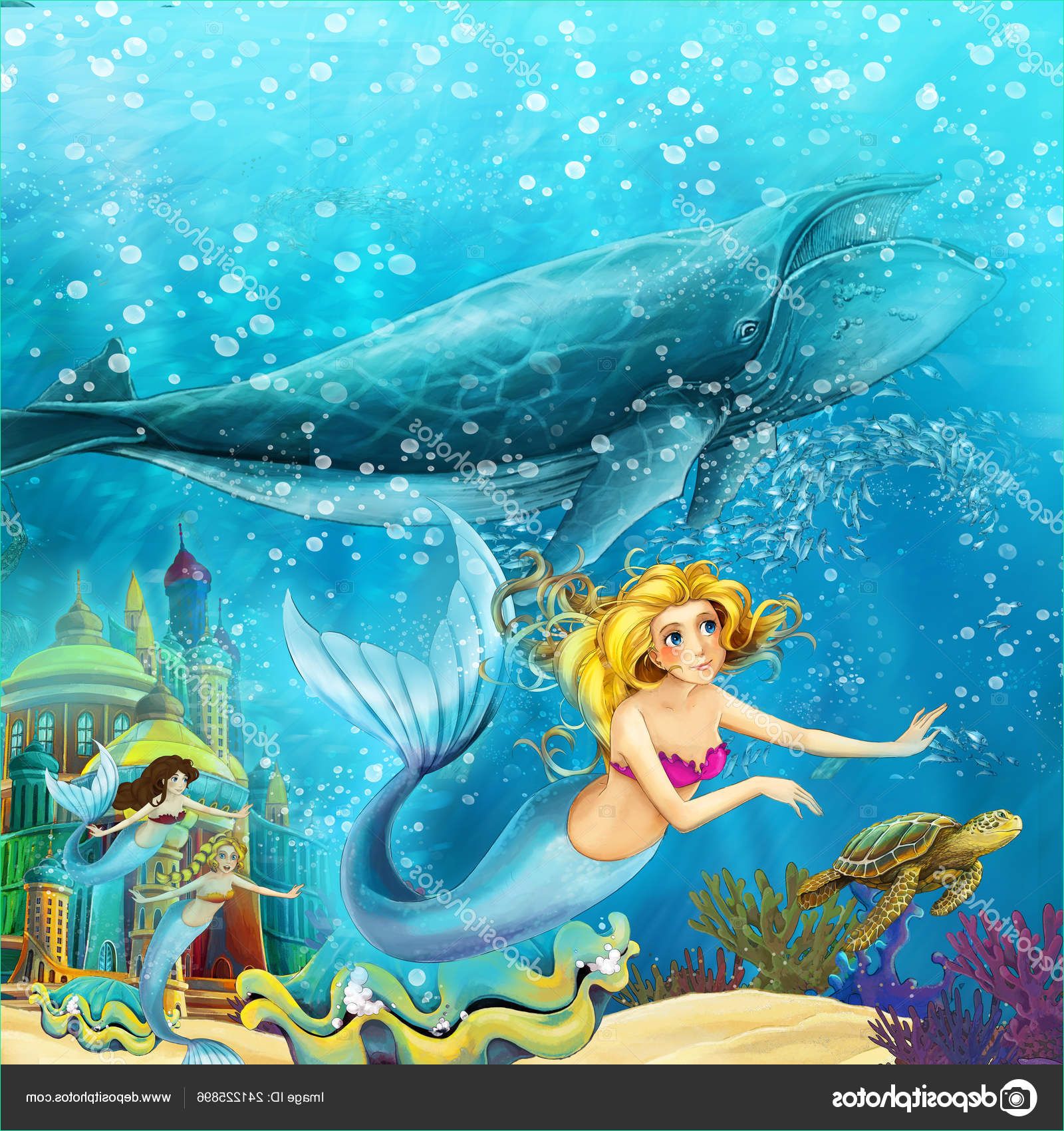 stock photo cartoon ocean mermaid underwater kingdom