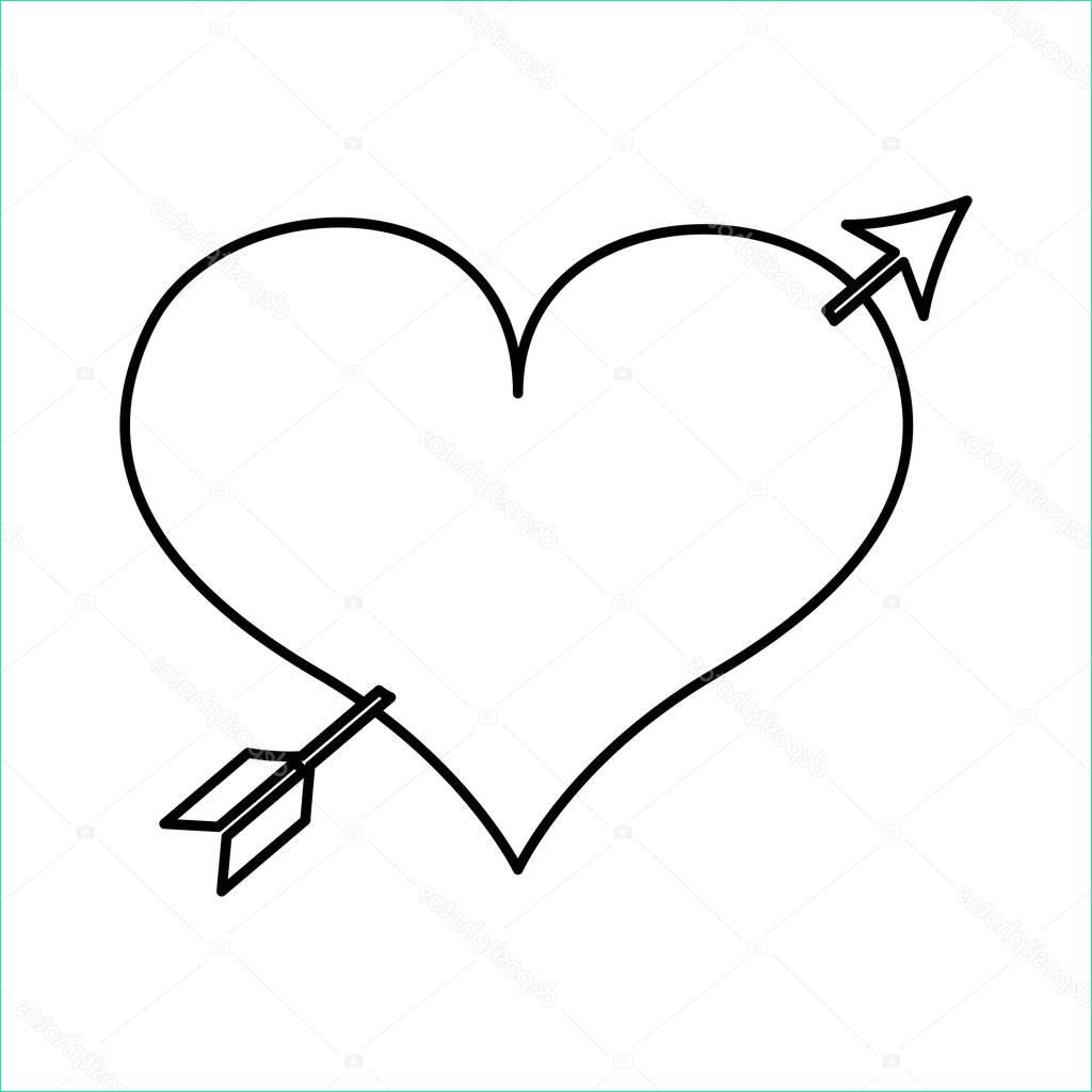 stock illustration heart love drawing with arrow
