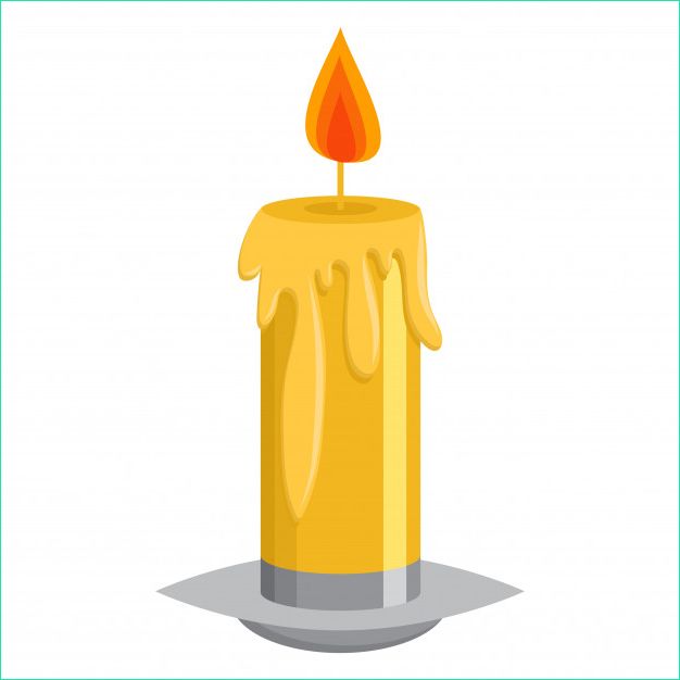 bougie flamme dans chandelier illustration dessin anime vecteur cire fondante isole