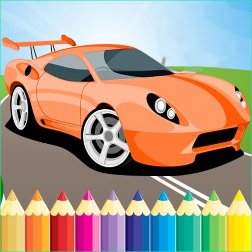 dessin de voiture de sport en couleur