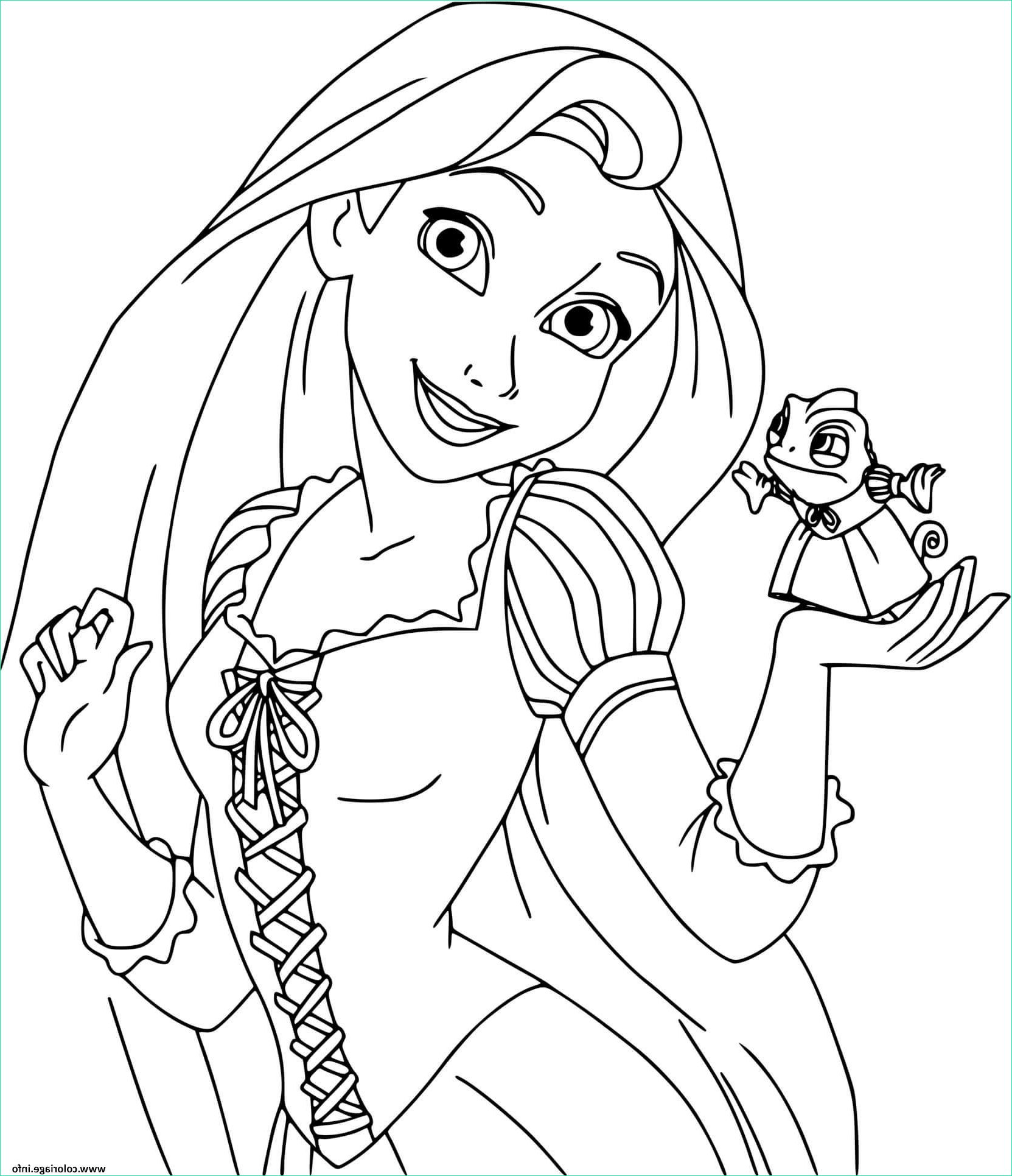 la princesse raiponce rapunzel du conte raiponce des freres grimm coloriage