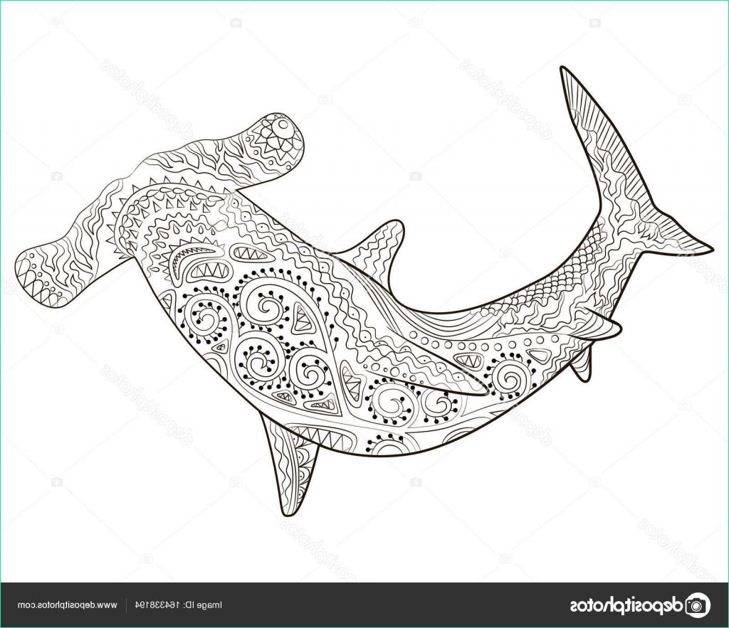 stock illustration hammerhead with high details