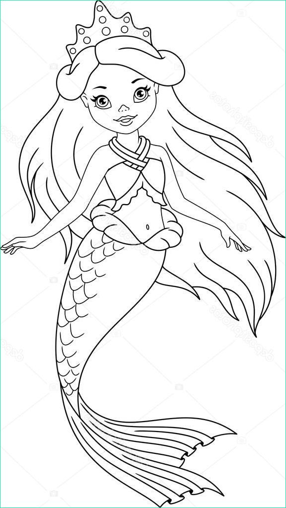 stock illustration mermaid coloring page