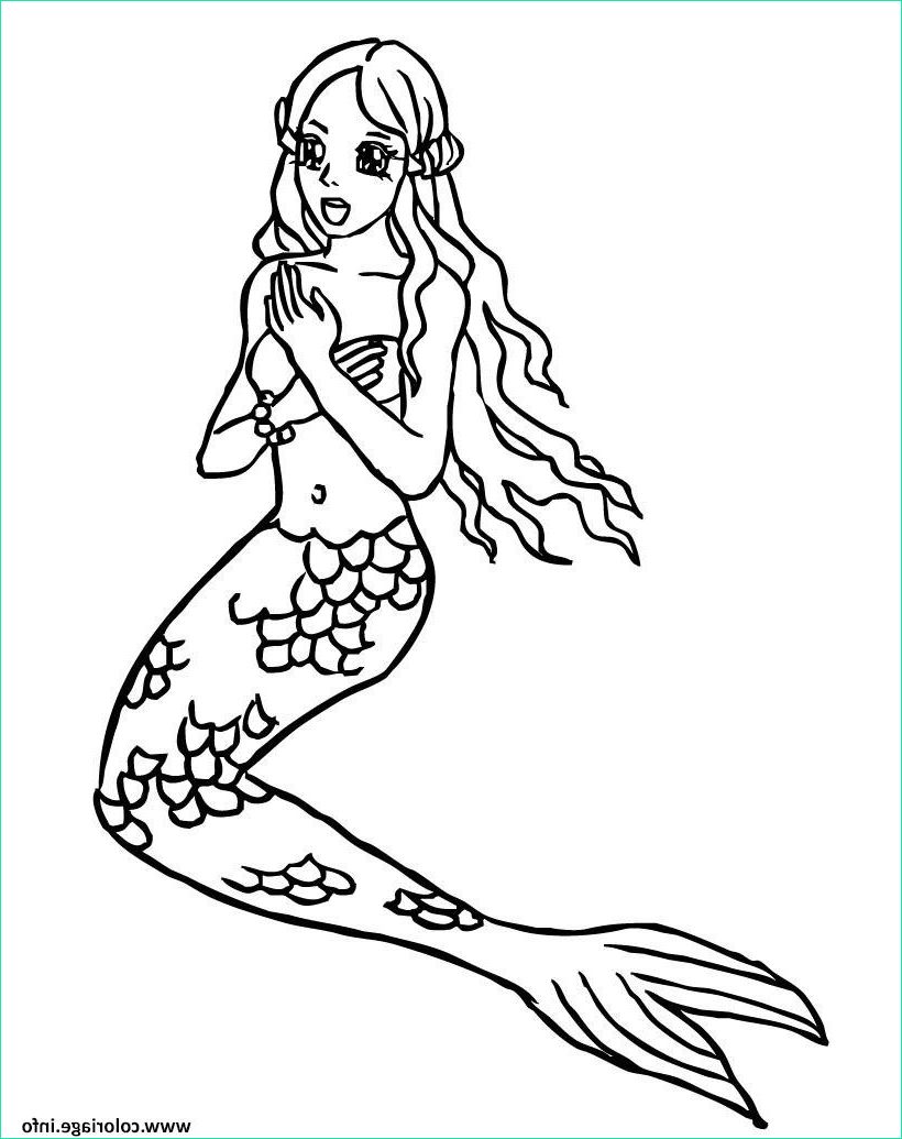 mermaid la belle sirene de la mer coloriage