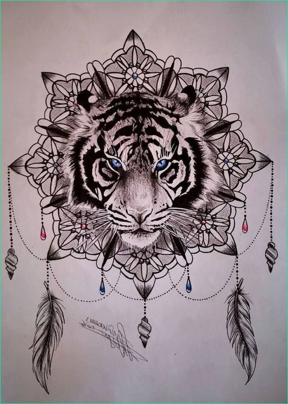 tatouage tigre mandala