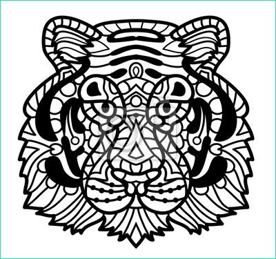 coloriage mandala tigre