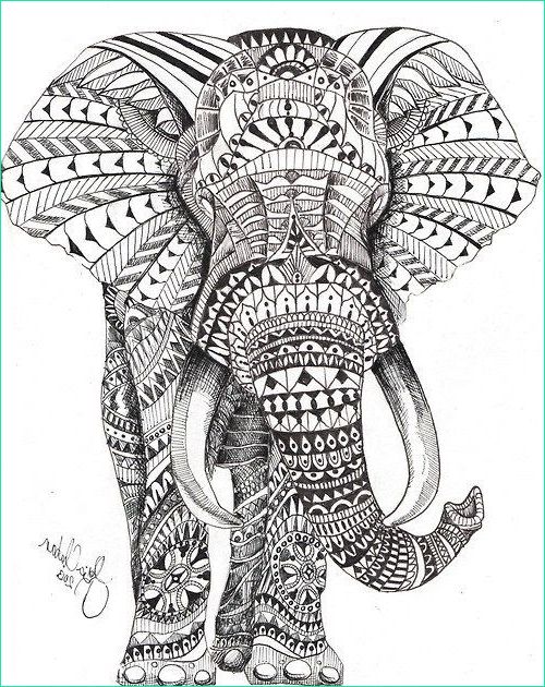coloriage elephant mandala imprimer