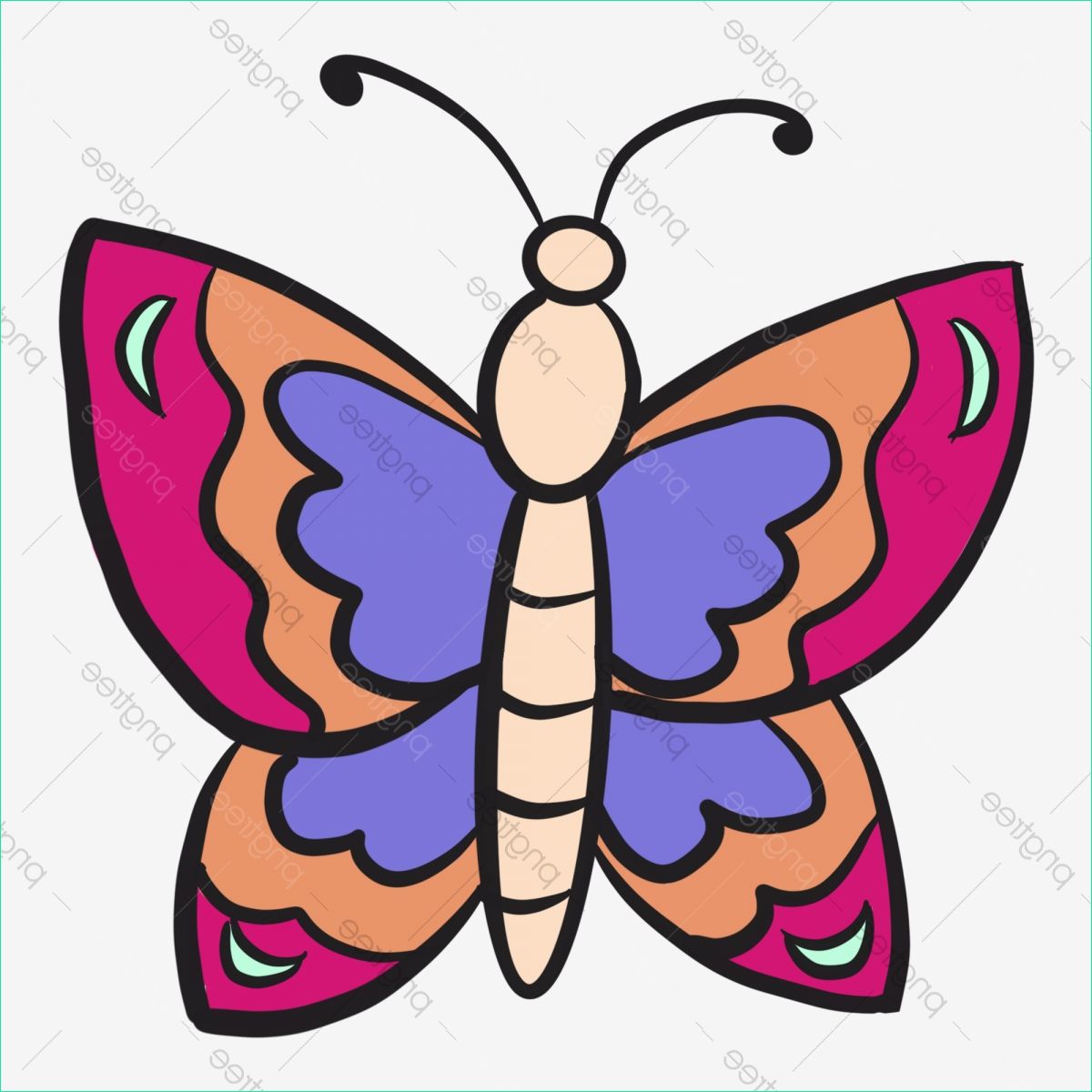 color cartoon butterfly illustration
