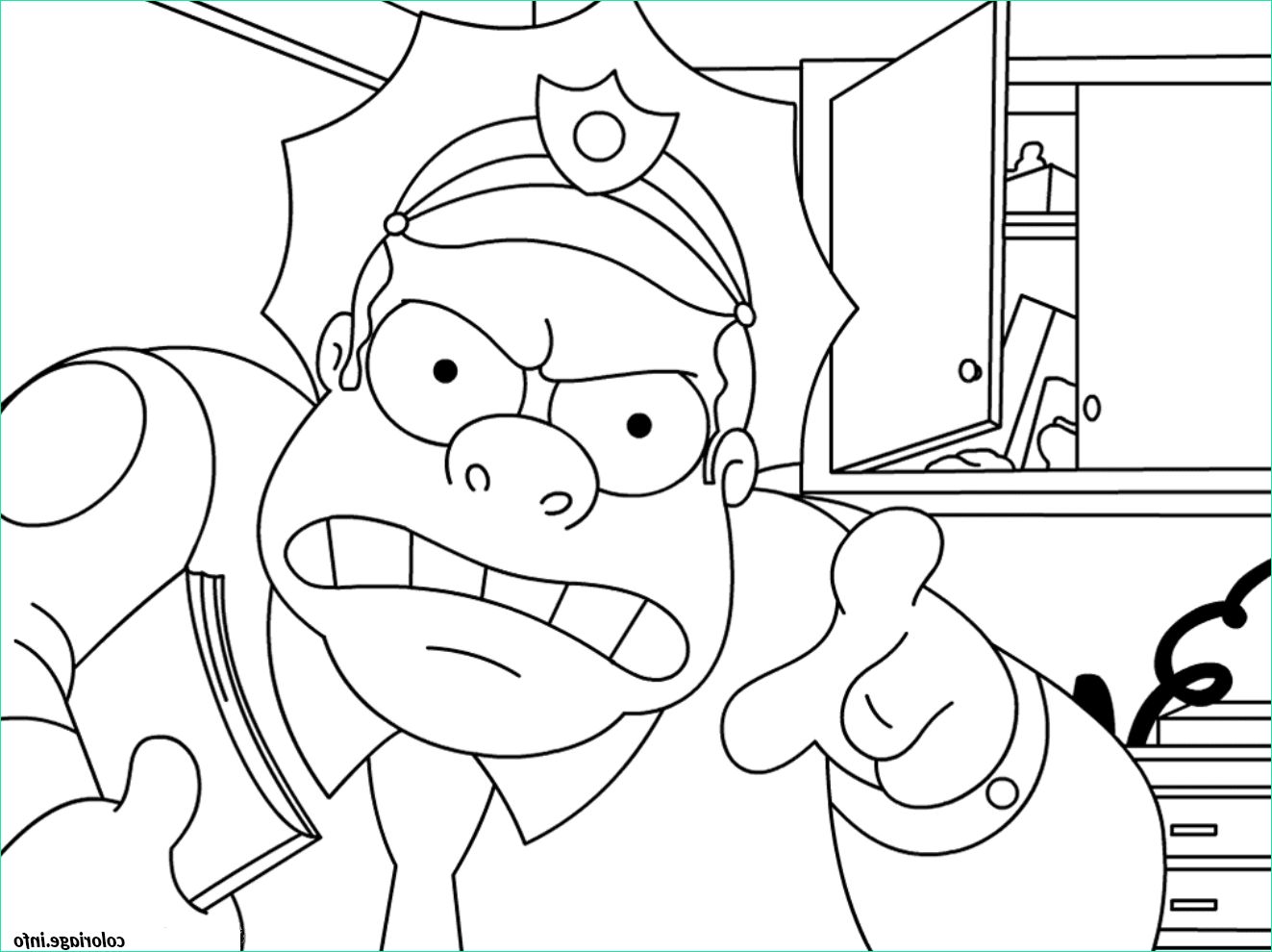 the simpsons chief of the police coloriage dessin 7187