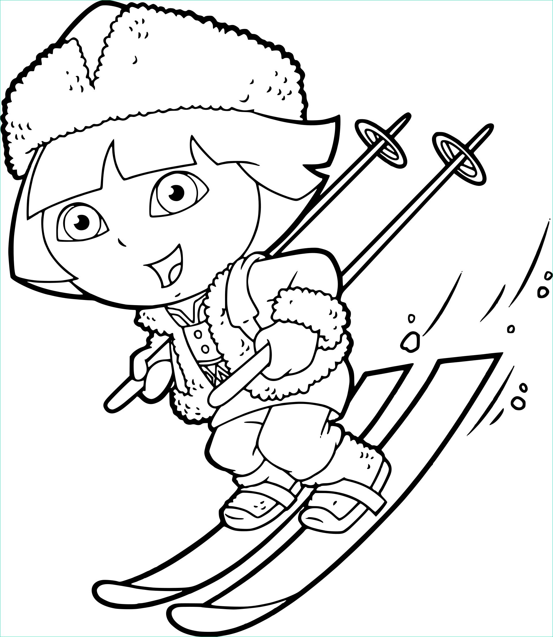 dora fait du ski