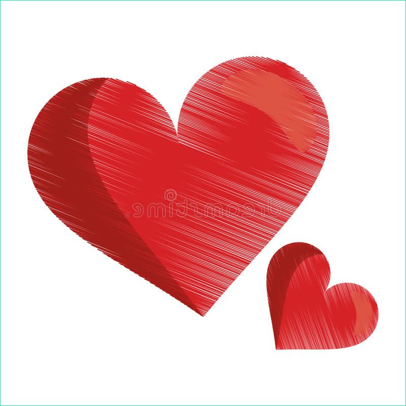 illustration stock symbole romantique de dessin d amour rouge mignon de coeur image