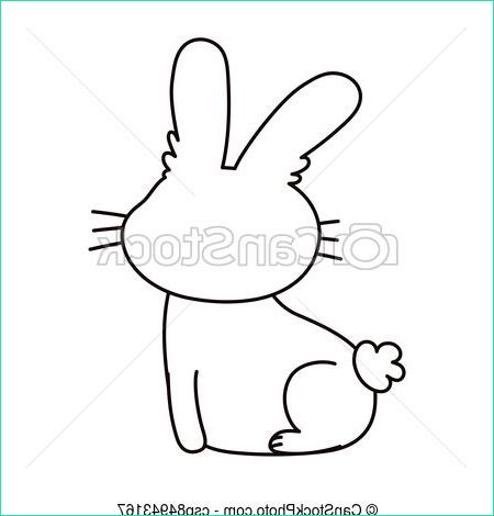 dos lapin animal style isolé icône