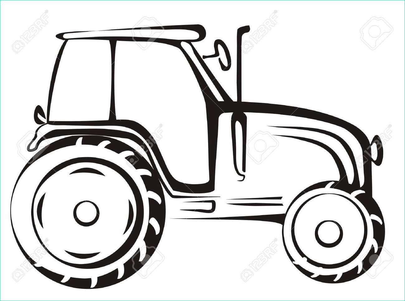 tractor clipart black and white
