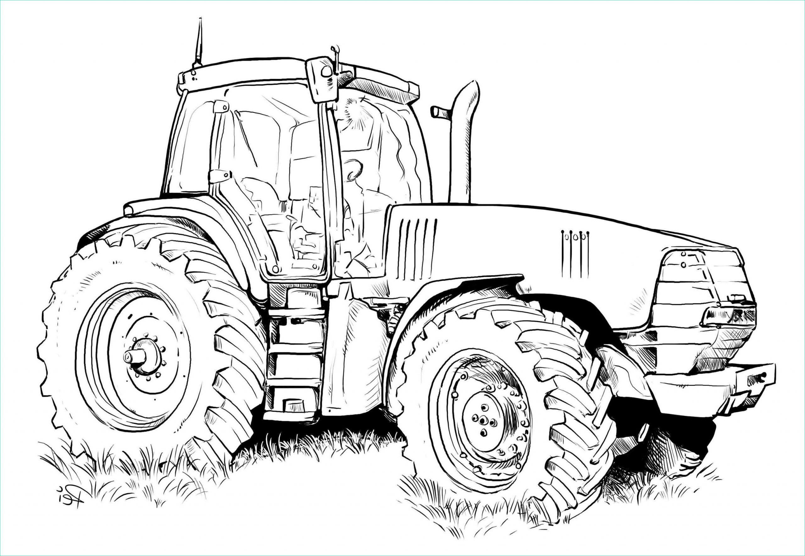 dessin imprimer tracteur john deere
