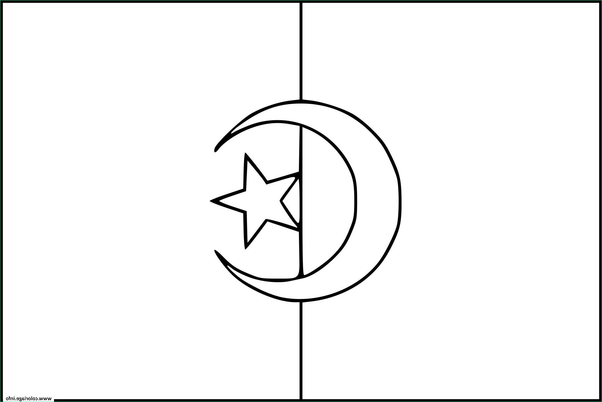 drapeau algerie coloriage dessin
