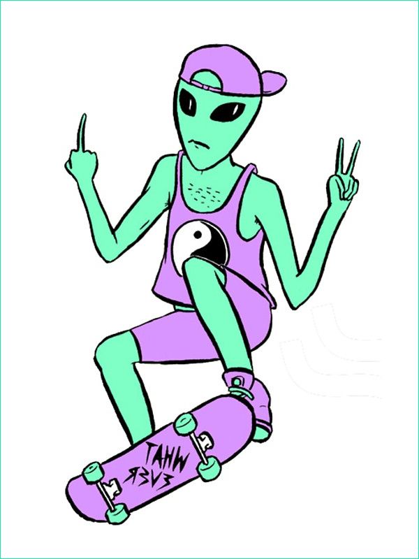 rad alien t shirt p=sticker