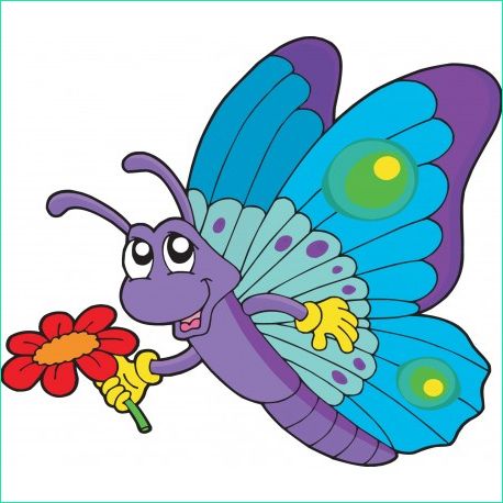9814 stickers enfant papillon fleur