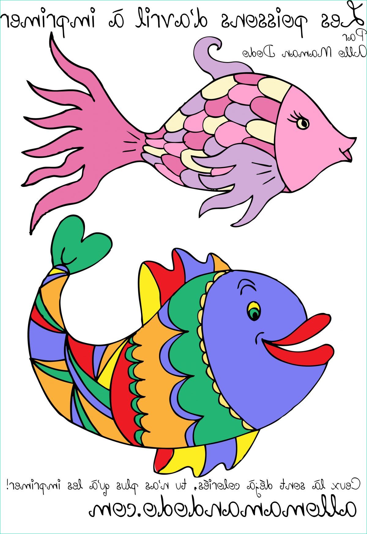 des poissons a imprimer colorier et accrocher poisson pour coloriage poisson d avril gratuit imprimer